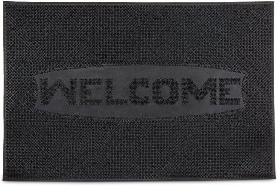 Relaxdays Deurmat Rubber 60x40 Welcome - Zwart
