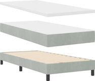 vidaXL Boxspring bed met hoofdeinde Lichtgrijs 100 x 200 cm Fluweel