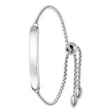 Lucardi Dames Plaatarmband - Staal - Armband met hanger - Cadeau - 26 cm - Zilverkleurig