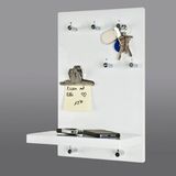 Haku Wandpaneel met haken en plank | 25 x 17 x 40 cm | Wit