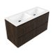 Saniclass Holz Atelier Badkamermeubelset - 120x45x77.5cm - Torino solid surface wastafel wit - zonder kraangat - 2 lades - mat eiken charcoal (hout) SW1420808/SW1471858