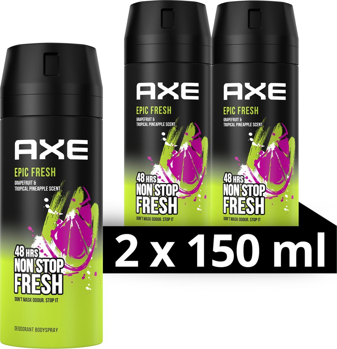 AXE Epic Fresh Deodorant Bodyspray - 2 x 150 ml - Voordeelverpakking