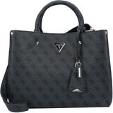 GUESS Handtas Schoudertas Meridian II Girlfriend Satchel Bag Coal Logo Donkergrijs