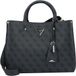 GUESS Handtas Schoudertas Meridian II Girlfriend Satchel Bag Coal Logo Donkergrijs