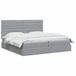 vidaXL Lit LED avec rangement avec matelas Gris clair 200 x 200 cm Tissu