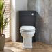 Hudson Reed Warwick WC-Ombouw Hoekmontage Noir Gris Classique avec Réservoir, Bouton de Chasse d'Eau Chromé et Cuvette Suspendue avec Abattant Blanc