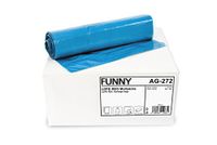 Funny AG-272 LDPE vuilniszakken, 700 x 1100 mm - type 80, blauw, Circa 120 L, 250 stuks