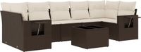 vidaXL 8-delige Loungeset met kussens, polyrotan, bruin