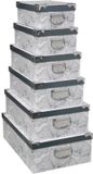 5 Five Simply Smart Set van 6 metalen opbergdozen BOX'
