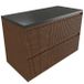Saniclass Holz Atelier Badkamermeubelset - 100x45x63cm - Noche basalten wastafelblad gepolijst (zwart) - zonder kraangat - 2 lades - mat walnut pure (hout) SW1420806/SW728236