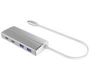 PremiumCord 10 Gigabit USB-C hub op 2 x USB 3.1 type C + 2 x USB 3.0, aluminium behuizing, 10 Gbps, SuperSpeed USB 3.1 type C, kleur zwart, lengte 20 cm