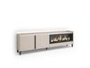 Meuble TV effet bois beige 212x35x61cm cheminée effet feu XXL