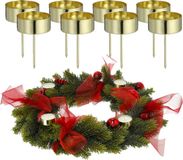 Cepewa Gmbh 8x stuks bougeoir/porte-chauffe-plat or pour une composition de Noël