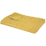Atmosphera Sprei/deken/plaid - okergeel - polyester - 120 x 160 cm - geknoopt motief