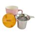 Nerthus FIH 1570 keramische mok 375 ml met roestvrij stalen infuser en bamboe deksel elegant design ideaal voor thee en infusies roze