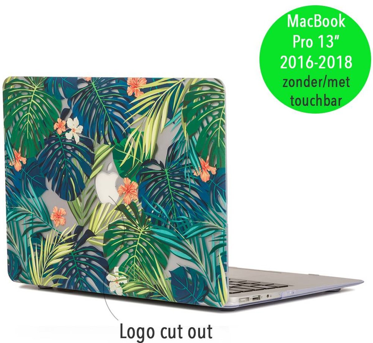 Lunso - palmboom bladeren hardcase hoes - MacBook Pro Retina 13 inch (2016-2018) - groen