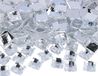 Decoratieve acrylstenen, vierkant, transparant, 12 x 12 mm, ca. 500 stuks.