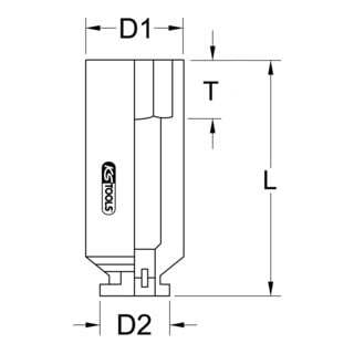 KS Tools KS Tools 1/2" zeskant dopsleutel, lang, 8mm Aantal:1