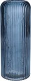 Bellatio Design Vase - denim blue - transparent glass - 10 x 25 cm