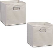 Zeller kastmanden - 4x - Beige - vierkant - 32 x 32 cm - opbergmand