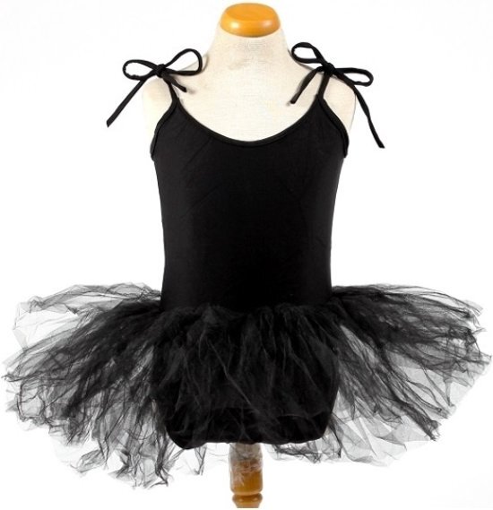 Spaansejurk NL Balletpakje + Tutu - Zwart - Ballet - Verkleed jurk - maat 86/92 6