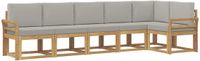 vidaXL - Buiten - bank - set - 6 - st - Wit - en - Lichtgrijs