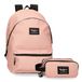 Pepe Jeans Aris Kleurrijke rugzak + schooltas, draagbaar, 15,6 inch, roze, 31 x 44 x 15 cm, polyester, 23,87 l, Roze, Eén maat, rugzak + pennenetui