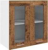 vidaXL Keukenbovenkast Lyon met glazen deur 60x31x60 cm oud houtkleurig