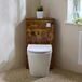 Hudson Reed Colby Toilet WC-Ombouw Hoekmontage Moderne Donker Eiken met Reservoir en Chromen Spoelknop