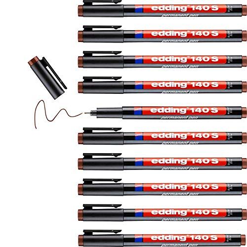 edding 140 S permanente pen - 10 stiften - blauw - ronde punt 0,3 mm