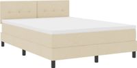 vidaXL Boxspringbed met LED-stripverlichting Crème 140 x 200 cm Stof