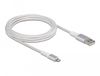 DeLOCK 83003 mobiele telefoonkabel Zilver, Wit 3 m USB A Lightning
