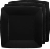 Santex Bordjes karton - 20x - vierkant - zwart - 23 x 23 cm - feestbordjes