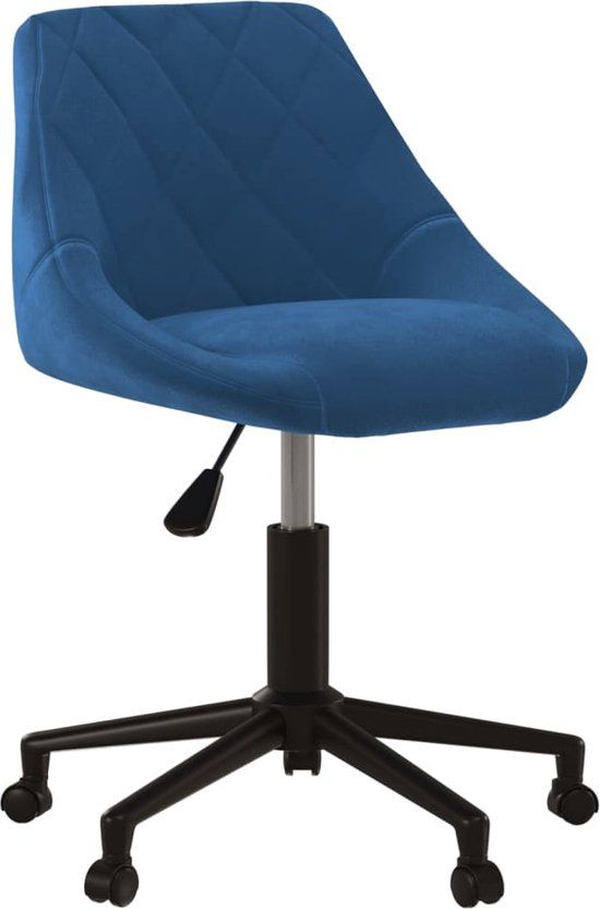 vidaXL Eetkamerstoel draaibaar fluweel blauw