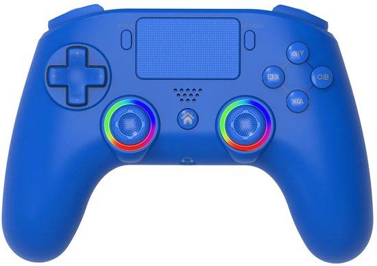 Subsonic Draadloze PS4 Controller - 10 uur Speeltijd - RGB Verlichting - Playstation 4 en PC - Blauw