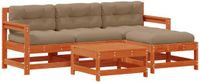 vidaXL Loungeset, 5-delig, Massief Grenenhout, Wax Bruin