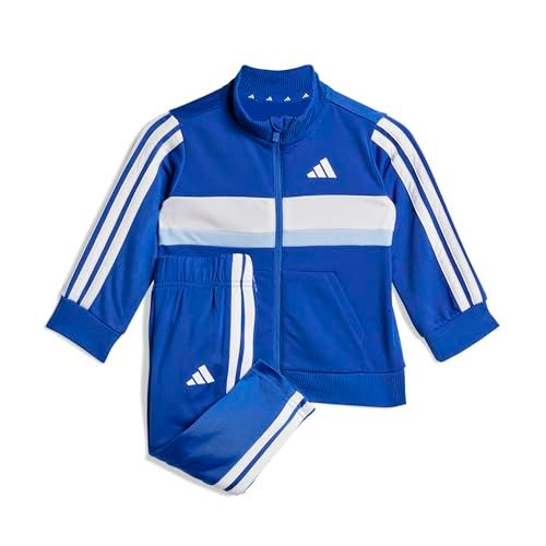 adidas Uniseks Baby Seasonal Essentials Tiberio 3 strepen tricot trainingspak, team koningsblauw/glow blauw/wit, 9-12 maanden