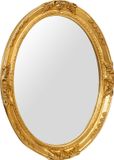 BISCOTTINI Ovale Decoratieve Wandspiegel ROMANTICA - Florentijnse Spiegel met Afwerking Antiek Bladgoud - Hout - 93x72 cm