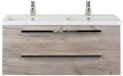 BES LED Seville Badmeubelset 120 cm - 2 Laden Craft Oak - Wastafel Djazz Dubbel