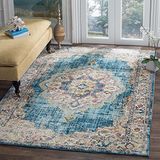 Safavieh Elegant tapijt, BTL343, geweven polyester, blauw/lichtgrijs, 90 x 150 cm