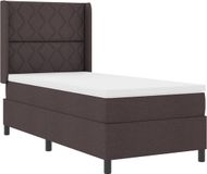 vidaXL LED Boxspringbed met Hoofdeinde Donkerbruin 100 x 200 cm Stof