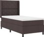 vidaXL LED Boxspringbed met Hoofdeinde Donkerbruin 100 x 200 cm Stof