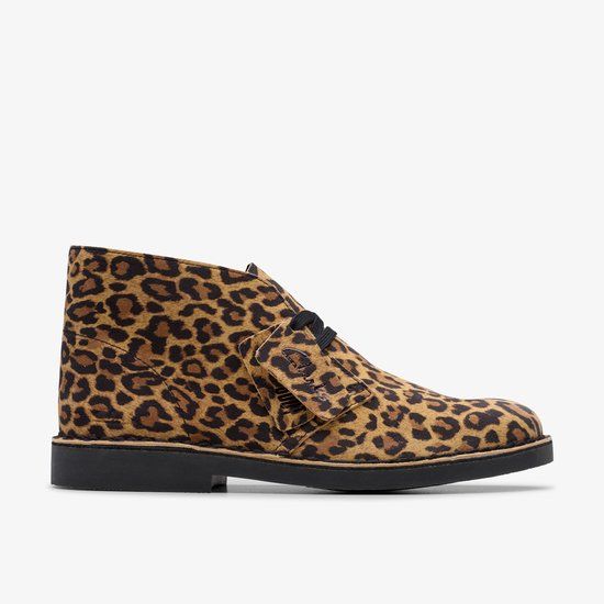 CLARKS Desert Bt Evo. Dames Veterschoenen - Leopard Suede