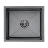 Ibergrif M85043B Spoelbak Keuken, Spoelbak met Afvoerfilter, Spoelbak Roestvrij Staal (50 x 43 cm), Zwart