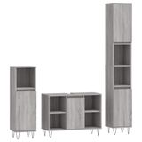 VidaXL Ensemble de meubles de salle de bain 3 pièces Gris Chêne Sonoma