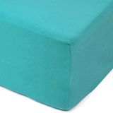 Amago - Hoeslaken, 50 cm Diepe, 100% Katoen, 120 x 200 cm - Blauwgroen
