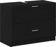 vidaXL Badkamerkast Zwart Eiken 78 x 37 x 59 cm Bewerkt Hout