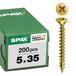 SPAX Universele schroef, 5 x 35 mm, 200 stuks, Voldraad, Verzonken kop, Kruiskop Z2, 4CUT, YELLOX - 1081020500353