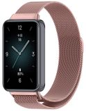 Wigento Honor Band 9 Milanese metalen mesh vervangende polsband met magnetische sluiting, roze