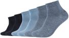 s.Oliver Basic 6-pack korte sokken voor volwassenen, katoenmix, maat 43-46, smoked blue